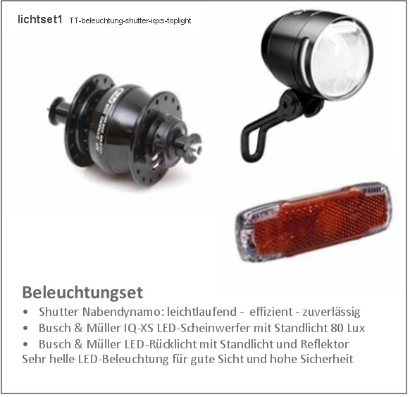       TT Beleuchtung : Shutter Nabendynamo - Eyc Scheinwerfer 