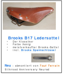 TOP-Preis ⚠️  Brooks B17 Ledersattel  NEU incl. Spannschlüssel - aus Umrüstung vom Tout Terrain Silkroad Anniversary.
