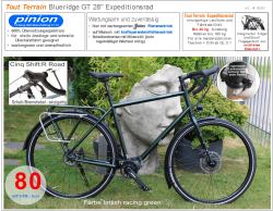✅Sonderpreis statt UVP 5.835,- Euro  ✅ 28" Expeditionsrad #0080 Tout Terrain Blueridge GT - Randonneur  Pinion mit ➽Rennlenker - LED Beleuchtung - britisch racing green - RH M und L