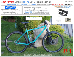 ❗mit Shift:R Trigger Daumenschalthebel  statt UVP 5.255,- ✅ 12-Gg. Pinion Tout Terrain  Outback 29" Rahmenhöhe XL mit Trigger Daumenschalter ohne Aufpreis -  12-Gg. Pinion - wasserblau   #0081trigger