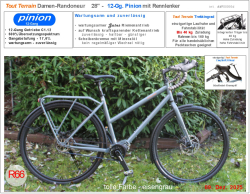 ✅ Exklusiv Tout Terrain  Damen Randonneur mit Pinion  mit Shift:R Road Rennlenker-Schaltsystem kurzfristig möglich #R0066D
