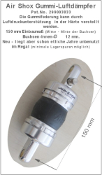 ⚠️Air Shox Airshox Dämper Pat. 299003833 Gummidämpfer Luftdämpfer Gummifeder 150 mm Einbaumaß