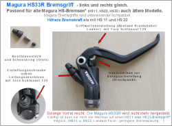 ❗Sonderpreis - solange Vorrat reicht❗ Magura HS33R 4-finger-Bremsgriff schwarz - passend für ALLE Magura HS-Bremsen - auch ältere Modelle HS 11 - HS 22 - HS 33