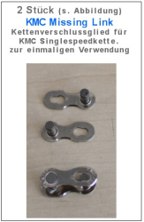 Verschlussglied  (Kettenschloss) Missing Link -    KMC e 101  (Pinion Longlife Kette)    - 2 Stück