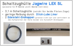 SET: 3,10 m Schaltzug-Außenhülle Jagwire LEX SL mit Edelstahl Endkappen - TOP-Qualität