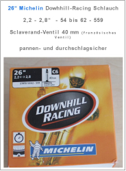 ⚠️ 26" Michelin Downhill Racing Schlauch 26x2.2 bis 2.8 - 54/62 - 559 pannen- und durchschlagsicher - Sonderpreis - Abnahme 3 Stück Fahrradschlauch