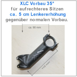 ⚠️  Vorbau 35°  -  XLC für erhöhte Lenkerposition + ca. 5 cm gegenüber normalen Vorbau - Vorbauangebot