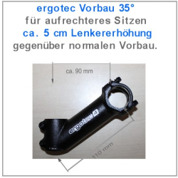 ⚠️  Vorbau 35°  -  Ergotec für erhöhte Lenkerposition + ca. 5 cm gegenüber normalen Vorbau - Vorbauangebot