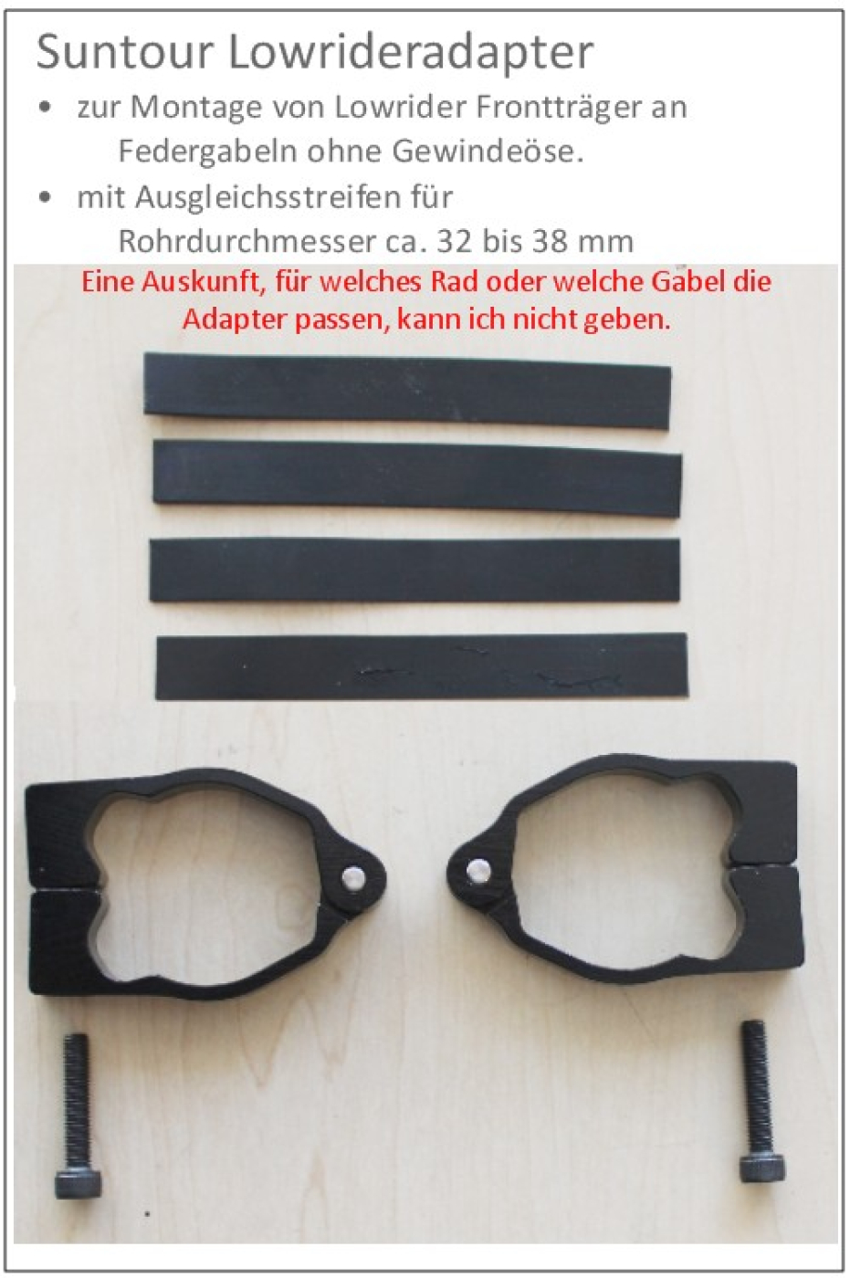 Suntour Lowrideradapter zur Montage von Lowridern an Federgabeln - Sonderpreis